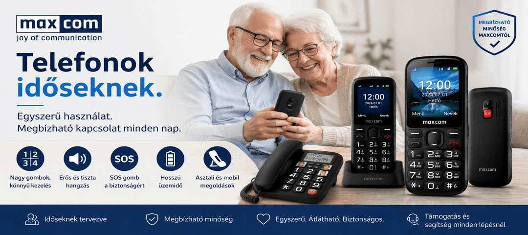 Maxcom nyomógombos telefonok időseknek