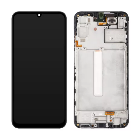 Samsung A256 Galaxy A25 5G fekete gyári LCD kijelző érintővel és kerettel (GH82-33214A)