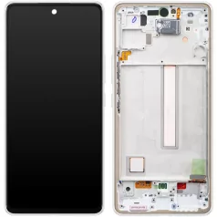   Samsung A536 Galaxy A53 5G fehér gyári LCD kijelző érintővel és kerettel (GH82-28024B)