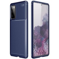   Huawei Y5P (2020) Carbon Fiber ütésálló szilikon tok kék