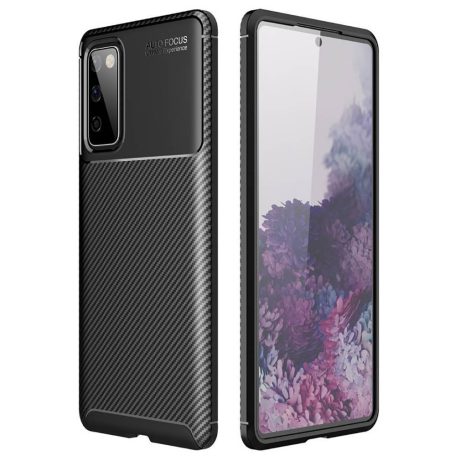 Apple iPhone 12 Mini 2020 (5.4) Carbon Fiber ütésálló szilikon tok fekete