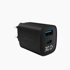   Astrum Watz 30L hálózati PD, GaN töltő 1X Type-C 1X USB-A, 30W, 3.4A, fekete