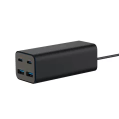   Astrum Watz 100G univerzális hálózati GaN töltő 2X Type-C 2X USB-A csatlakozóval fekete 100W