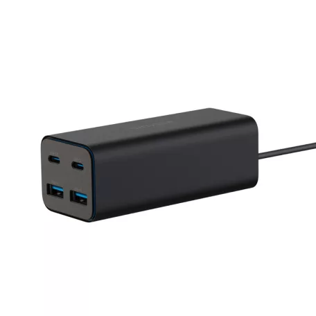 Astrum Watz 100G univerzális hálózati GaN töltő 2X Type-C 2X USB-A csatlakozóval fekete 100W