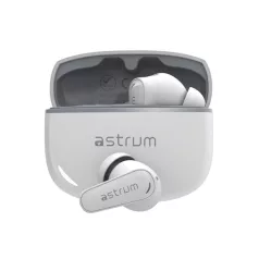   Astrum DUOZ ENC10 TWS Bluetooth V5.4 zajszűrős headset 4 mikrofonnal, USB-C töltőtokkal, fehér