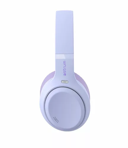 Astrum Ease Drift sztereó bluetooth 6.0 ANC aktív zajszűrős fejhallgató beépített mikrofonnal lila