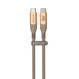   Astrum VerveMesh VMCC60 Type-C - Type-C szövetbevonatos adatkábel, 1.2M arany