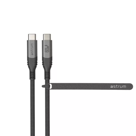Astrum VerveMesh VMCC60 Type-C - Type-C szövetbevonatos adatkábel, 2.0M szürke