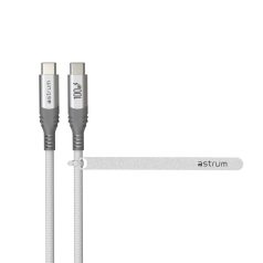   Astrum VerveMesh VMCC100 Type-C - Type-C szövetbevonatos adatkábel 5A, 1.2M fehér