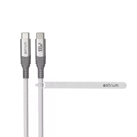   Astrum VerveMesh VMCC100 Type-C - Type-C szövetbevonatos adatkábel 5A, 2.0M fehér