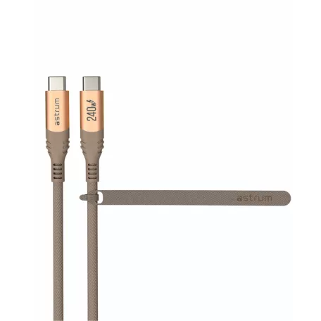 Astrum VerveMesh VMCC240 Type-C - Type-C szövetbevonatos adatkábel, 2.0M arany
