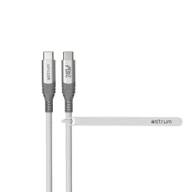   Astrum VerveMesh VMCC240 Type-C - Type-C szövetbevonatos adatkábel, 3.0M fehér