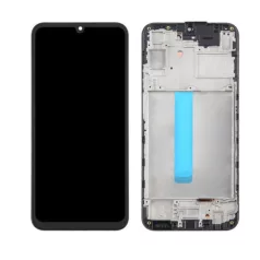   Samsung A256 Galaxy A25 5G fekete LCD kijelző érintővel és kerettel