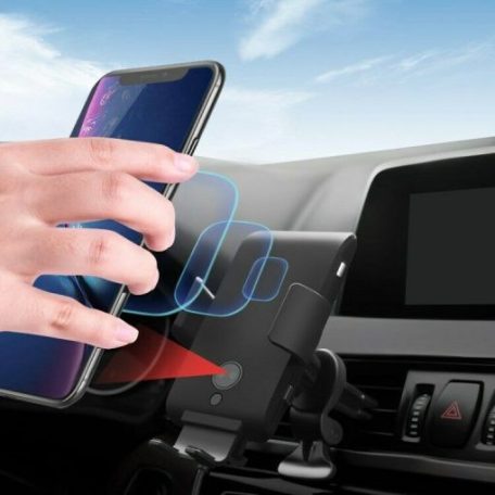 Univerzális autós tartó vezetéknélküli töltéssel 10W szélvédőre és szellőzőre