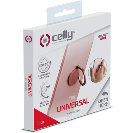 Celly univerzális 360 fokban forgatható mobiltelefon tokra rögzíthető ujjgyűrű fekete