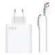 Csomagajánlat - GaN Xiaomi MDY-14-EE gyári hálózati fehér gyors (Turbo) töltőfej 6A 120W USB - Type-C gyorstöltő adatkábellel 1m 6A