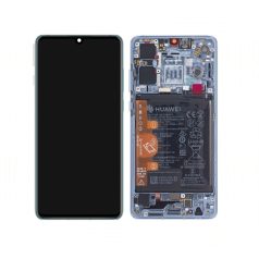   Huawei P30 Breathing Crystal gyári LCD kijelző érintővel és kerettel HB436380ECW gyári akkumulátorral