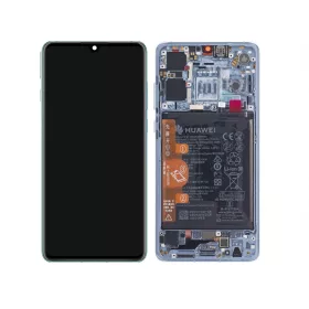   Huawei P30 Breathing Crystal gyári LCD kijelző érintővel és kerettel HB436380ECW gyári akkumulátorral