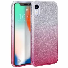   Shining Glitter tok - Huawei Y5 (2019) / Honor 8S / Honor 8S (2020) ezüst - pink csillogó tok