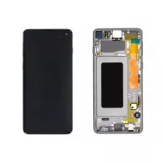   Samsung G973F Galaxy S10 fekete gyári LCD kijelző érintővel és kerettel