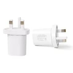   Utángyártott fehér hálózati USB-A töltőfej UK (angol) dugvillával 1000mAh 5W