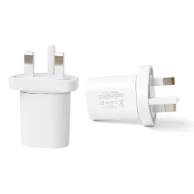   Utángyártott fehér hálózati USB-A töltőfej UK (angol) dugvillával 1000mAh 5W
