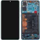 Huawei P30 kék (Aurora Blue) gyári LCD kijelző érintővel és kerettel HB436380ECW gyári akkumulátorral