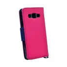 Fancy Apple iPhone X / XS oldalra nyíló mágneses könyv tok szilikon belsővel pink - kék