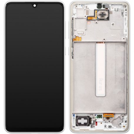 Samsung A336 Galaxy A33 5G fehér gyári LCD kijelző érintővel és kerettel