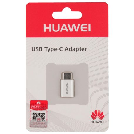 Bliszteres Huawei AP52 gyári micro USB Type-c átalakító adapter 5V, 2A, fehér HL1122