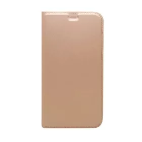   Samsung G990B Galaxy S21 FE (2022) oldalra nyíló mágneses könyv tok szilikon belsővel rozéarany