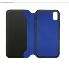 BeetleCase Folio Wallet Apple iPhone XS Max (6.7) oldalra nyíló mágneses bőr tok fekete-kék