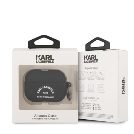Karl Lagerfeld Rue St Guillaume Apple Airpods Pro szilikon tok fekete (KLACAPSILRSGBK)