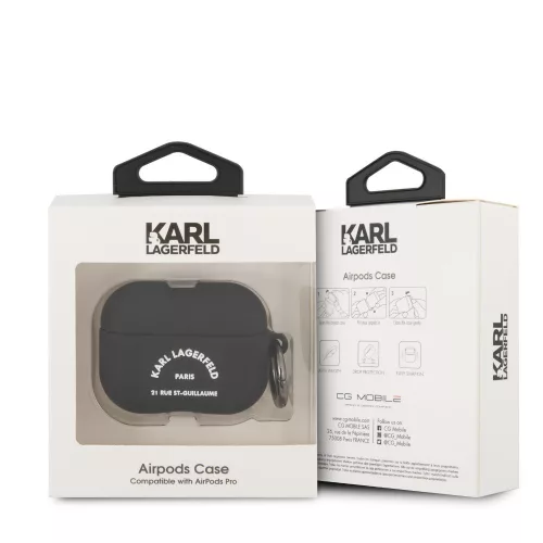 Karl Lagerfeld Rue St Guillaume Apple Airpods Pro szilikon tok fekete (KLACAPSILRSGBK)
