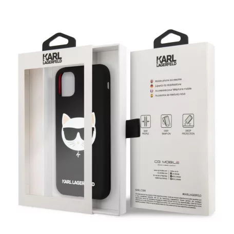 Karl Lagerfeld Choupette Apple iPhone 11 (6.1) 2019 hátlapvédő tok fekete (KLHCN61SLCHBK)