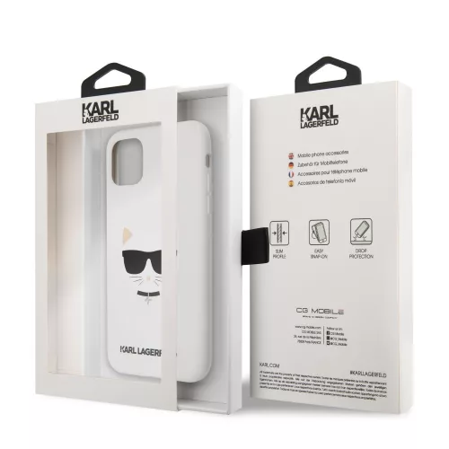 Karl Lagerfeld Choupette Apple iPhone 11 (6.1) 2019 hátlapvédő tok fehér (KLHCN61SLCHWH)