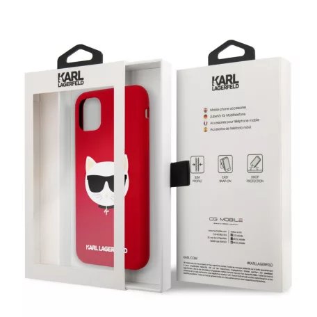 Karl Lagerfeld Choupette Apple iPhone 11 (6.1) 2019 hátlapvédő tok piros (KLHCN61SLCHRE)