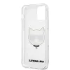 Karl Lagerfeld Choupette Head Apple iPhone 12 / 12 Pro 2020 (6.1) Glitter hátlapvédő tok ezüst (KLHCP12MCHTUGLS)