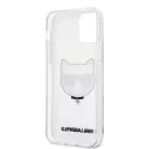Karl Lagerfeld Choupette Head Apple iPhone 12 / 12 Pro 2020 (6.1) Glitter hátlapvédő tok ezüst (KLHCP12MCHTUGLS)