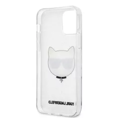   Karl Lagerfeld Choupette Head Apple iPhone 12 / 12 Pro 2020 (6.1) Glitter hátlapvédő tok ezüst (KLHCP12MCHTUGLS)