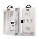Karl Lagerfeld Choupette Head Apple iPhone 12 / 12 Pro 2020 (6.1) Glitter hátlapvédő tok ezüst (KLHCP12MCHTUGLS)