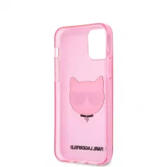   Karl Lagerfeld Choupette Apple iPhone 12 Mini 2020 (5.4) glitteres hátlapvédő tok pink (KLHCP12SCHTUGLP)