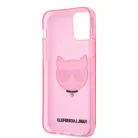 Karl Lagerfeld Choupette Apple iPhone 12 / 12 Pro 2020 (6.1) glitteres hátlapvédő tok pink (KLHCP12MCHTUGLP)