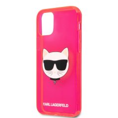   Karl Lagerfeld Choupette Apple iPhone 12 / 12 Pro 2020 (6.1) hátlapvédő tok Fluo Pink (KLHCP12MCHTRP)
