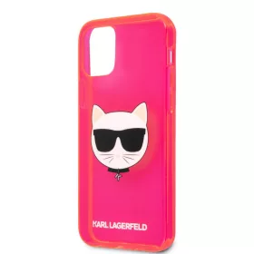   Karl Lagerfeld Choupette Apple iPhone 12 / 12 Pro 2020 (6.1) hátlapvédő tok Fluo Pink (KLHCP12MCHTRP)
