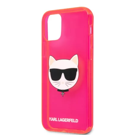 Karl Lagerfeld Choupette Apple iPhone 12 / 12 Pro 2020 (6.1) hátlapvédő tok Fluo Pink (KLHCP12MCHTRP)