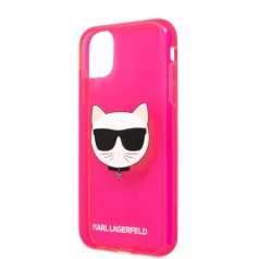   Karl Lagerfeld TPU Choupette Apple iPhone 11 (6.1) 2019 hátlapvédő tok Fluo Pink (KLHCN61CHTRP)