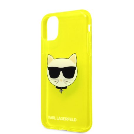 Karl Lagerfeld TPU Choupette Apple iPhone 11 (6.1) 2019 hátlapvédő tok Fluo Yellow (KLHCN61CHTRY)
