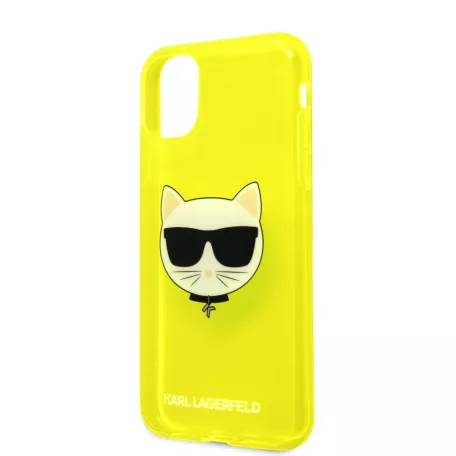 Karl Lagerfeld TPU Choupette Apple iPhone 11 (6.1) 2019 hátlapvédő tok Fluo Yellow (KLHCN61CHTRY)