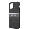 Guess Apple iPhone 12 Pro Max 2020 (6.7) PU 4G Printed Stripe Case hátlapvédő tok fekete (GUHCP12L4GDGR)